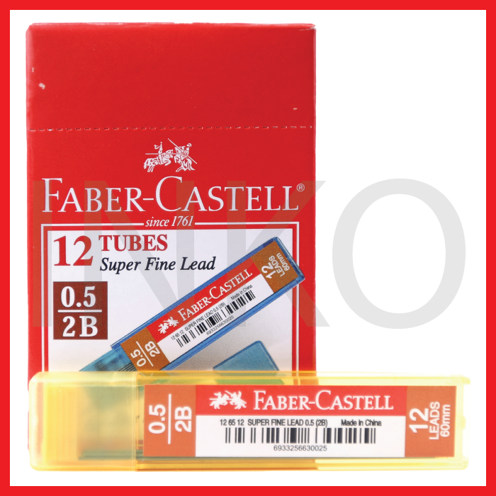 

FABER CASTELL SUPER FINE LEAD ECO 2B 0.5MM TUBE YELLOW 12TUBES