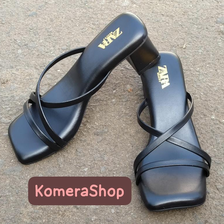 HEELS ZARRA MODEL SILANG TALI PRESS / HEELS WANITA TERBARU