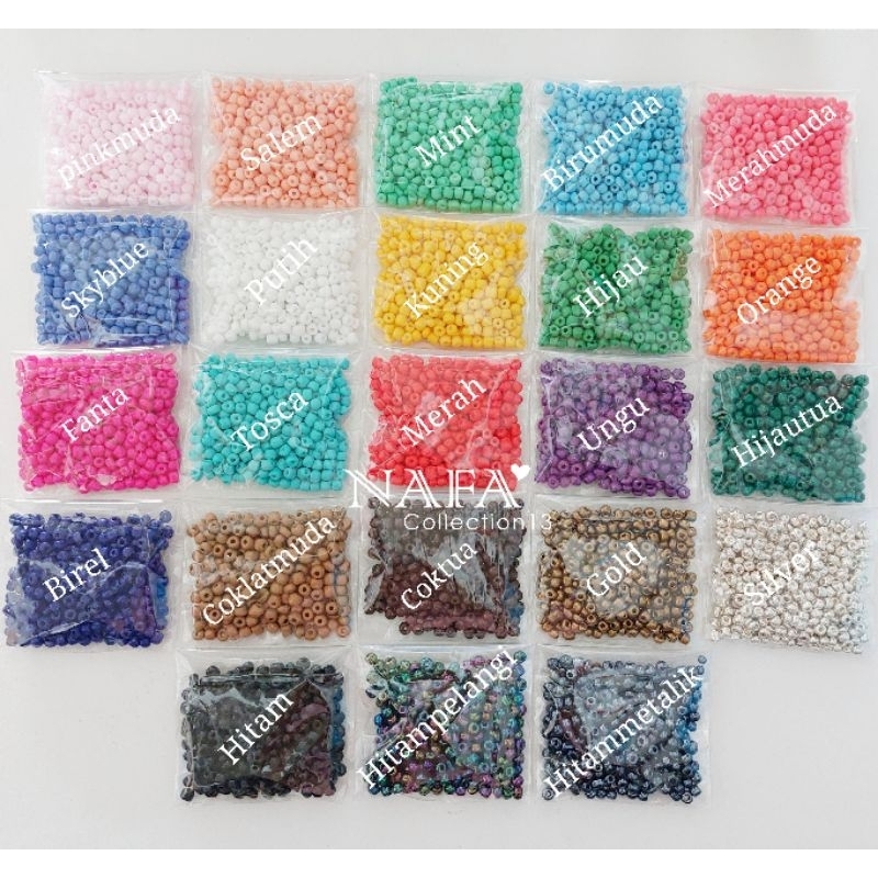 (20gram) Mote Payet Pasir glasbeads 6/0 (4mm)