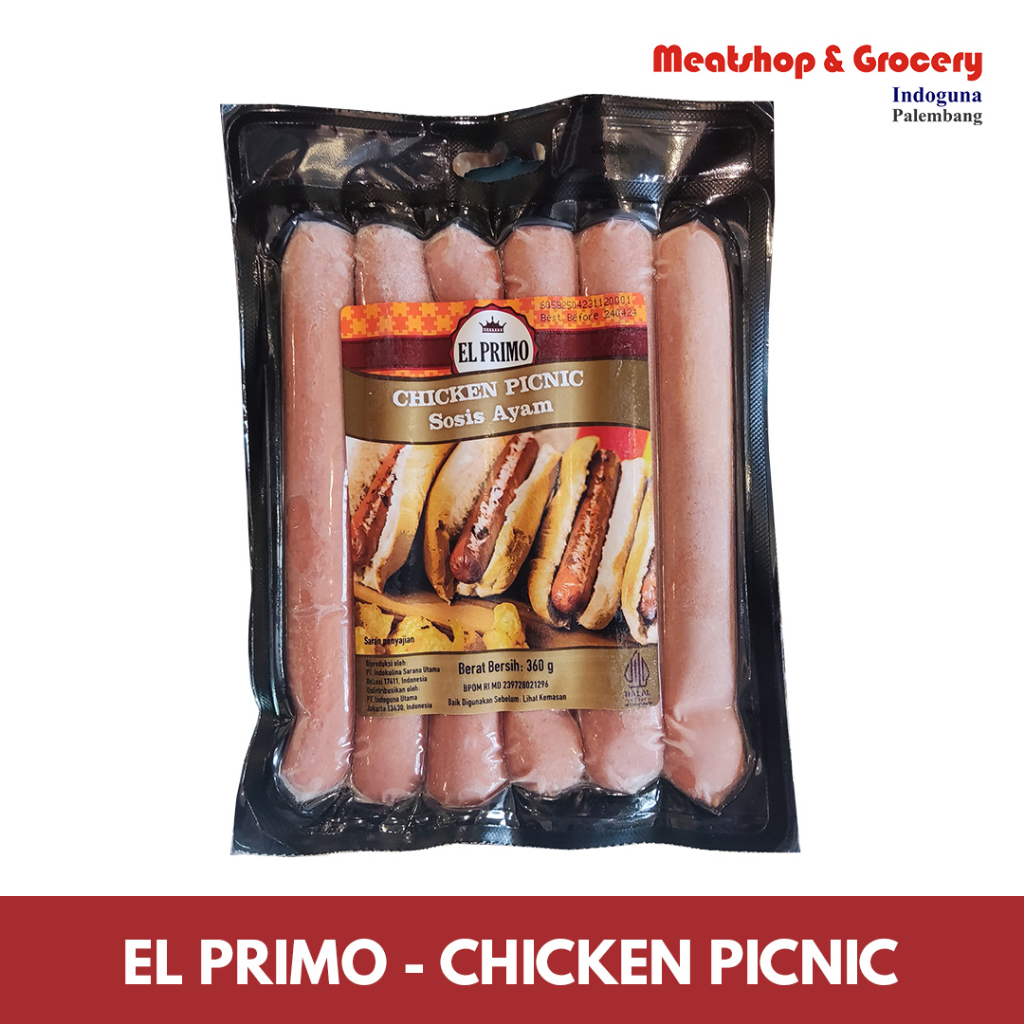 

Sosis El Primo Chicken Picnic 360 Gram | Sosis Ayam | Meatshop Indoguna Palembang