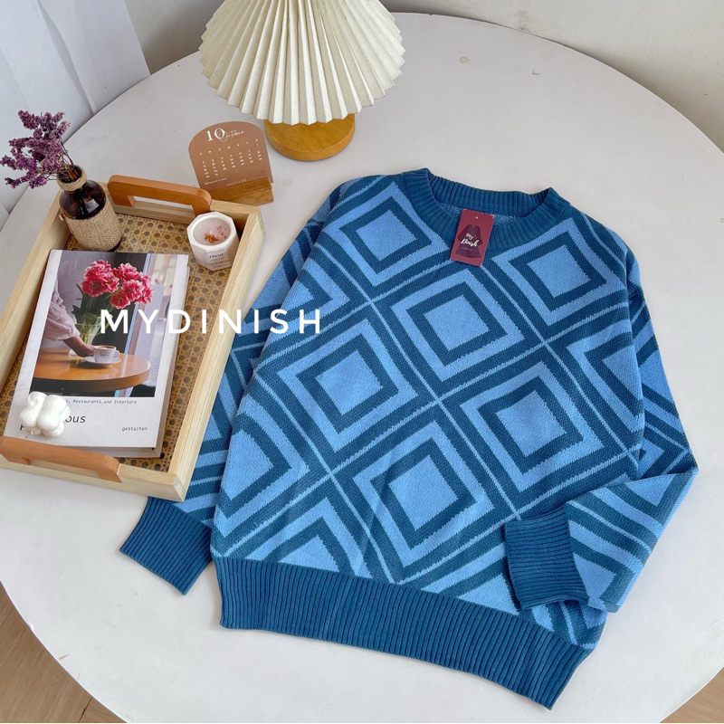 Melvi Blouse - Atasan Wanita Motif Square