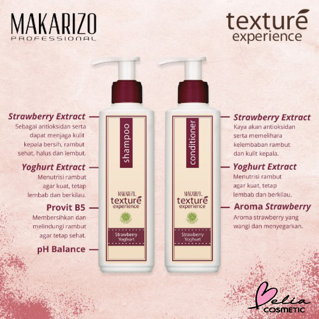 ❤ BELIA ❤ Makarizo Professional Texture Experience Shampoo &amp; Conditioner 250 mL | Black Chocolate | Green Tea Butter | Mini Sorbet | Vanilla Milk | Strawberry Yogurt