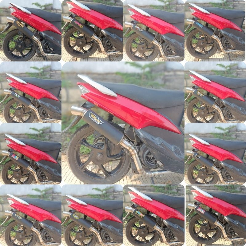 knalpot racing metic mio sporty J M3 soul smile Inlet 38 logo fantera Daeng4 dos NLK dpj tlr pekajam