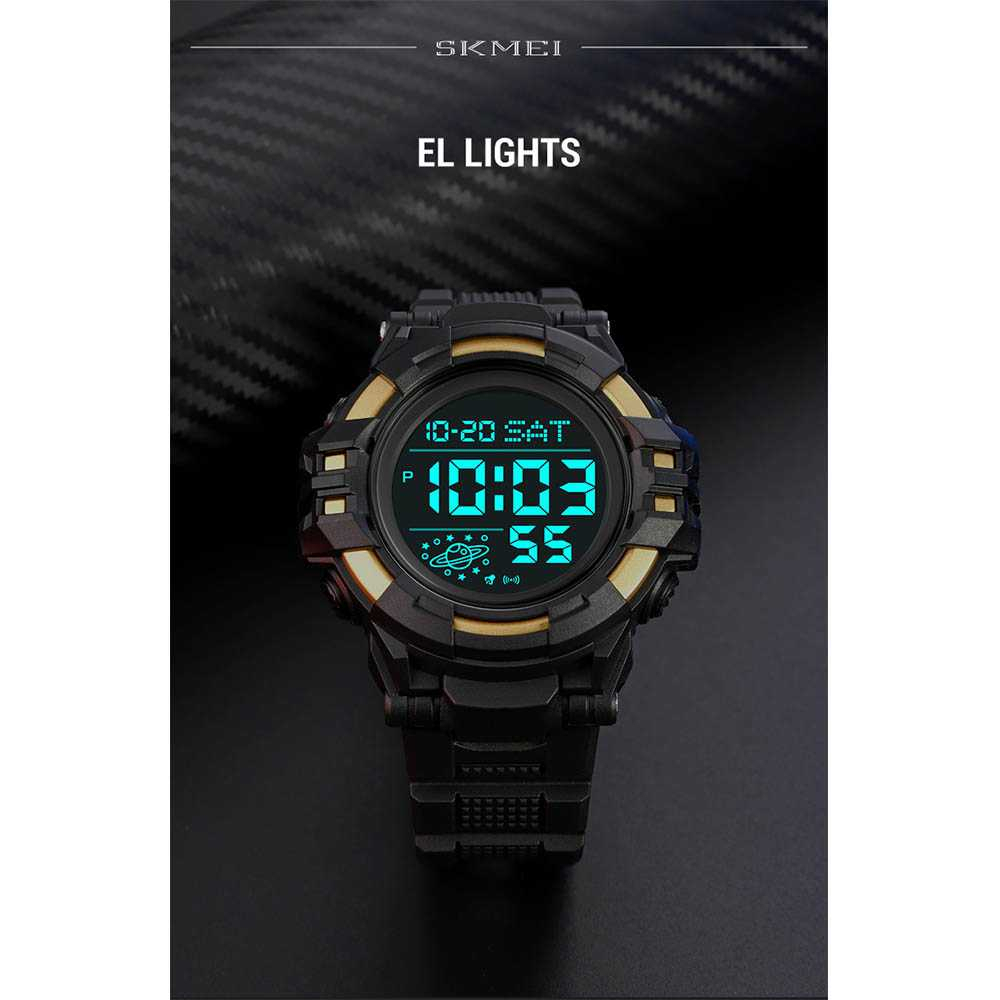 Jam Tangan Pria Digital Sport Watch Alarm Waterproof EL Light Jam Digital Premium Desain Efisien Anti Air