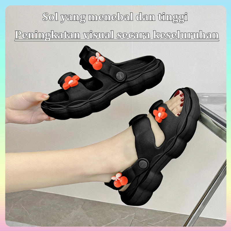 Sendal wanita tali kekinian import korea Sandal wanita cantik promo terbaru Sandal jelly perempuan murah Selop anti selip rumah EVA