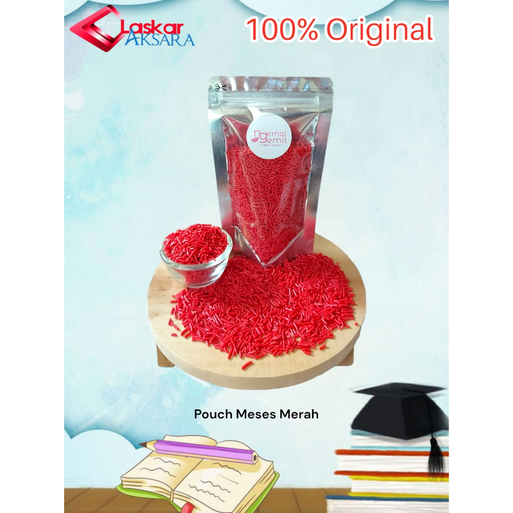 

Pouch Meses Merah Butiran Coklat Sprinkle Topping Donut Kue Bolu / Premium