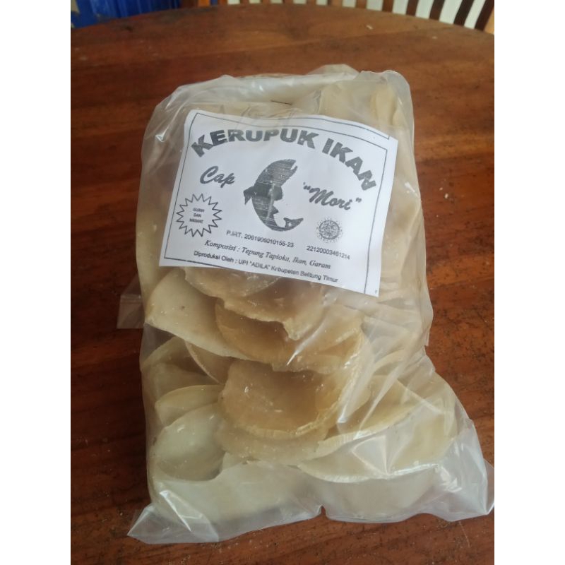 

KERUPUK IKAN MENTAH MORI/TERI KRISPI/SAMBAL LINGKONG KHAS BELITUNG