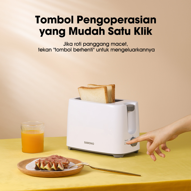 Samono 500W Toaster Pemanggang Roti Listrik Bread Toaster 7 Tingkat Panas 2 Sisi SW-TW750