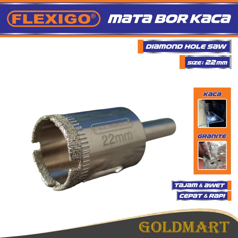 Mata Bor Kaca  Dan Granite 22 mm Original Flexigo Diamon Hole Saw