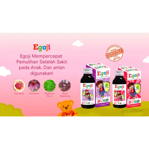 Egoji Sirup Untuk Daya Tahan Tubuh Anak 50ml / 100ml - VITAMIN ANAK Rasa Anggur &amp; Appleberry