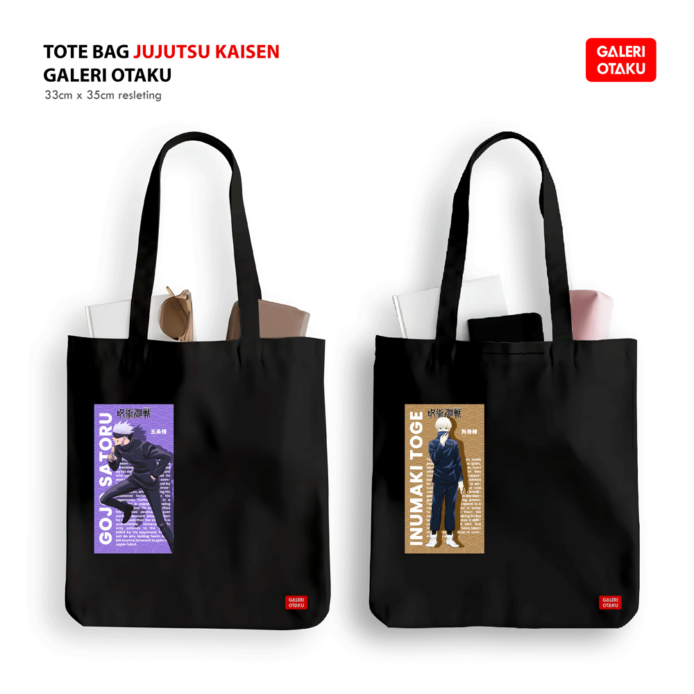 NEW JUJUTSU KAISEN TOTEBAG CANVAS ANIME / INUMAKI TOGE / GOJO SATORU / ITADORI YUJI / TAS JUJUTSU KAISEN / MERCHANDISE GOJO SATORU