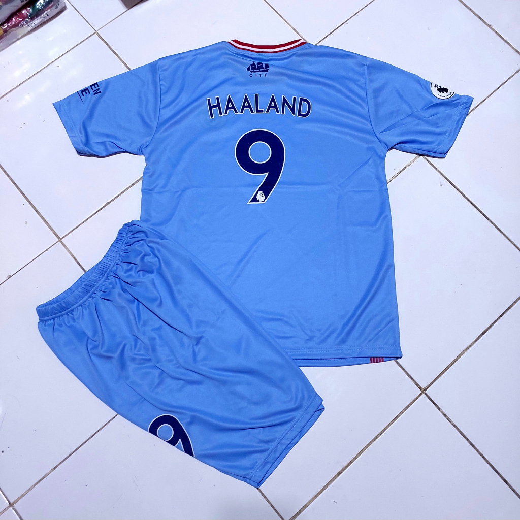 SETELAN BAJU BOLA ANAK MAN CITY/ JERSEY BAJU BOLA MAN CITY MURAH USIA 7-12 TH