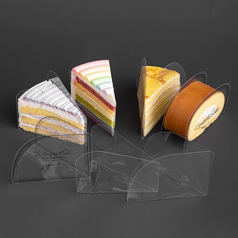 10pcs MIKA SLICE CAKE TATAKAN KUE POTONG/TRAY MIKA CAKE SEGITIGA ,OVAL