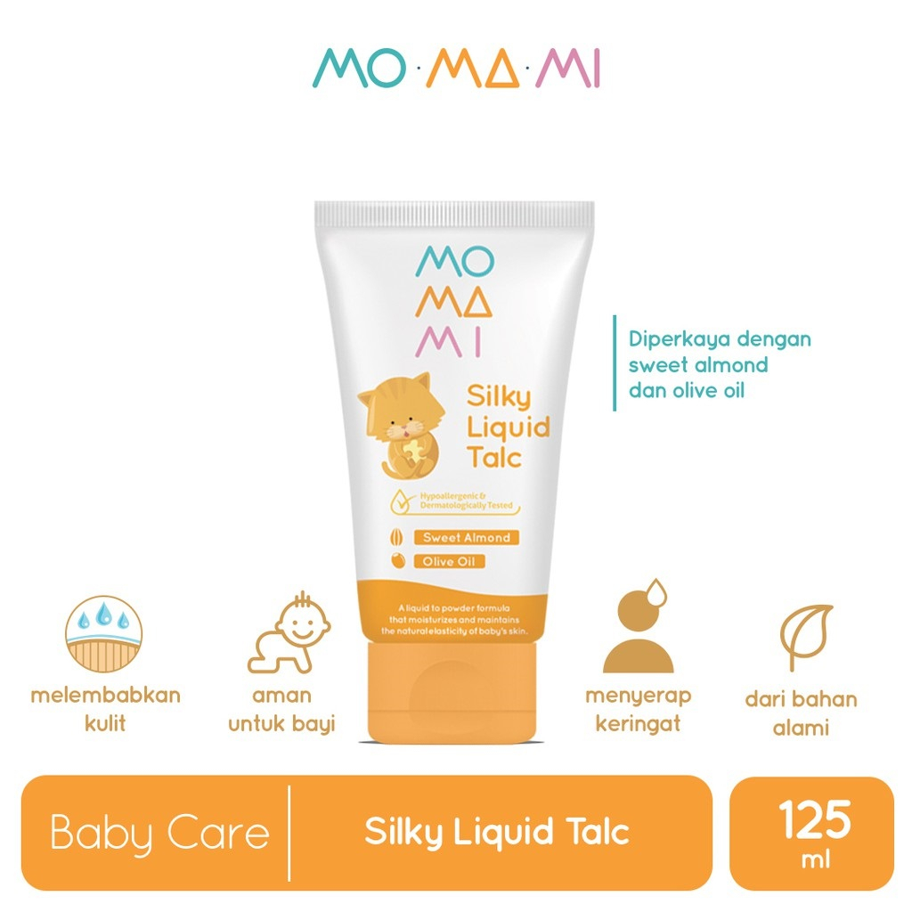 Momami Silky Liquid Talc 125ml / Bedak Bayi / Bedak Cair Bayi