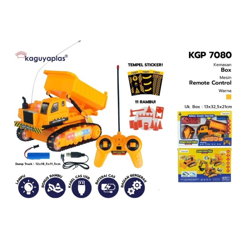 Mainan RC Truck Contruktion Mobil Remote Excavator Dump Truck Bulldozer Batre Cash Full Lampu Mainan Keluarga Pengendali Jarak Jauh