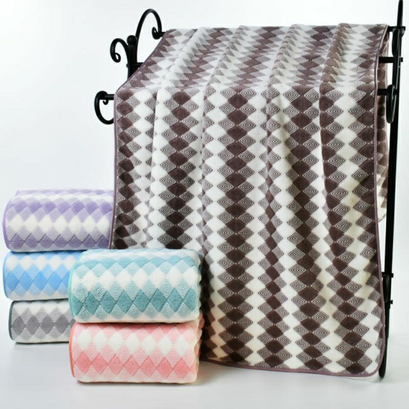 Handuk Travel - Handuk Microfiber Salur Kombinasi 50x100cm