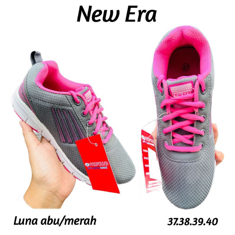 new era luna abu hijau abu merah