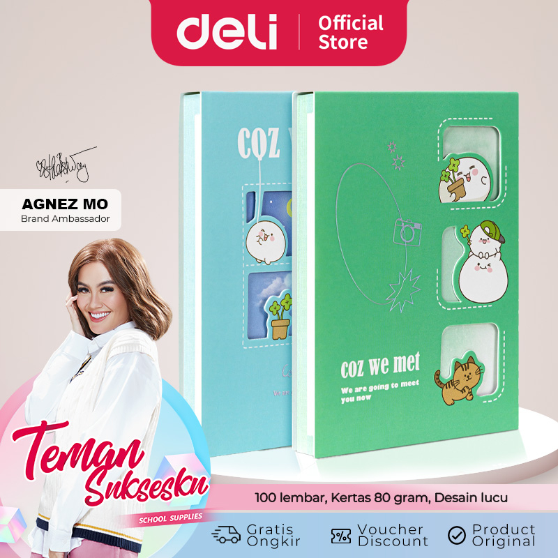 Deli Kertas Memo Buku Reminder / Note Pad 100 Lembar A7 21757