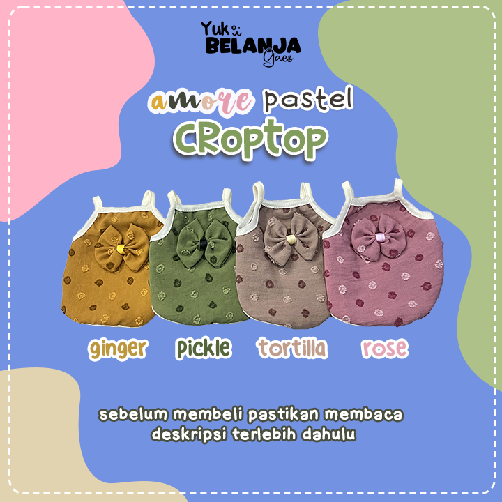 Baju Kucing Bahan Rayon Amore Pastel Croptop Series Terlucu Baju Kucing anjing kelinci Lucu murah Size S-XL / Yuk Belanja Gaes!