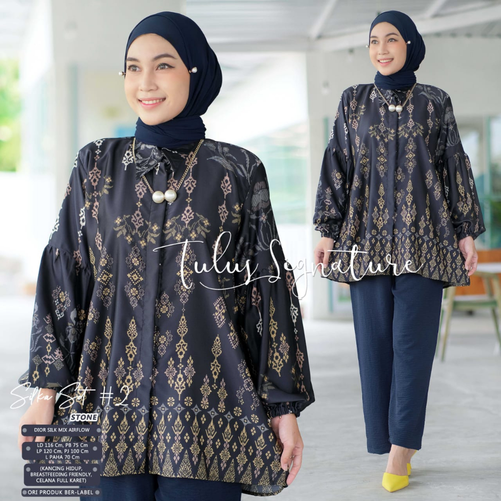 Silka One Set Setelan Wanita Muslim Motif Original Produk By Tulus Signature