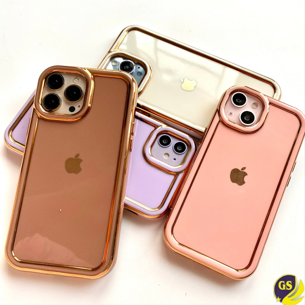 (1) Soft Case Silicone Luxury Golden Plating Camera Protection golden logo for iPhone 7 8 se 2020 7+ 8+ PLUS X XS MAX XR 11 12 PRO MAX