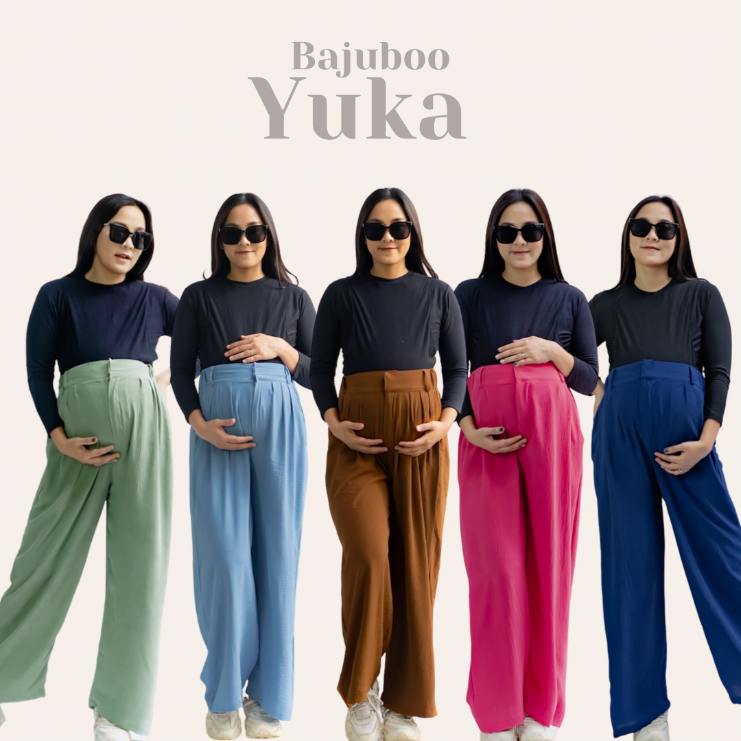 Bajuboo Yuka - PREMIUM JUMBO Celana Kulot High Waist Crinkle (HANYA CELANA)