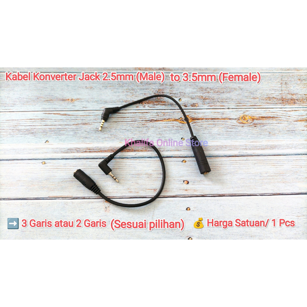 Converter Konverter Kabel Audio AUX Jack 2.5mm 2,5mm 2.5 2,5 mm Male to Jack Jek 3.5mm 3,5mm 3.5 3,5