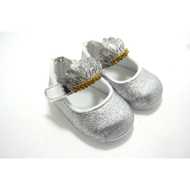 cinderella Sepatu Baby Prewalker Mahkota Gliter / Sepatu Bayi Perempuan