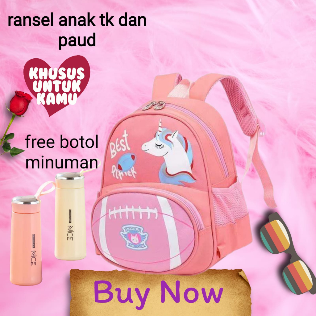 TAS SEKOLAH TAS RANSEL ANAK TAS ANAK TAS SEKOLAH ANAK TAS ANAK TK TAS RANSEL SEKOLAH FREE BOTOL MINUMAN KACA