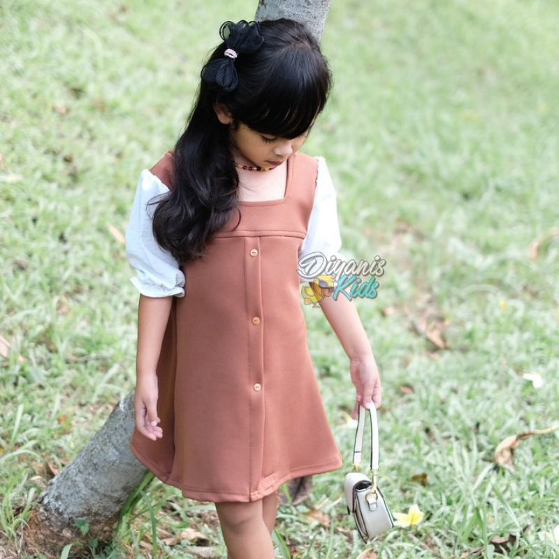 RALINE DRESS-Dress anak bahan scuba premium