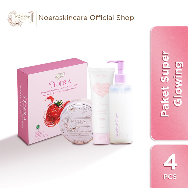 Noera Paket Super Glowing | Noera Collagen Drink Strawberry