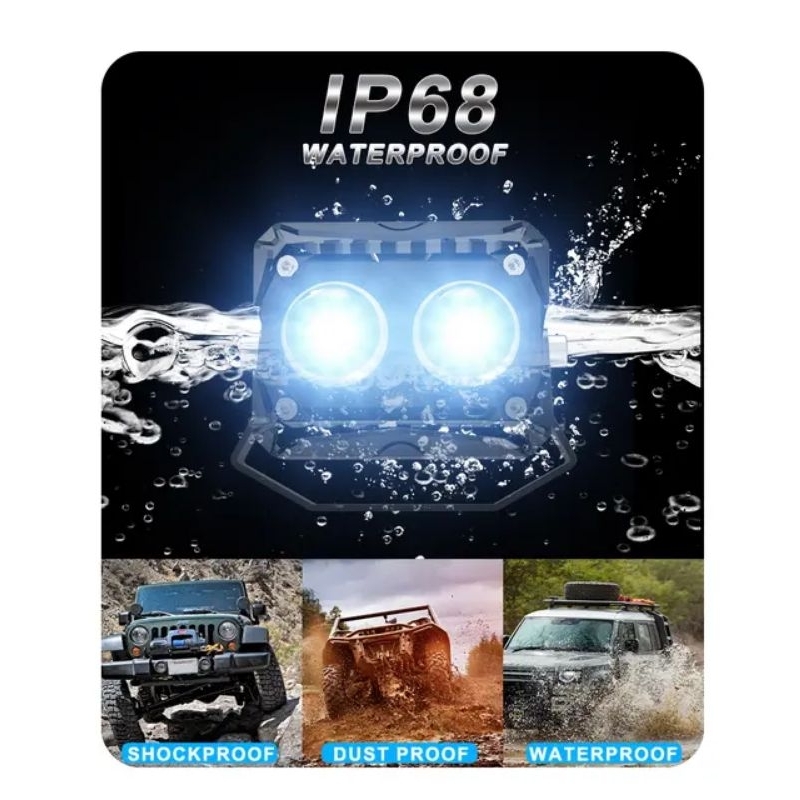 Lampu Tembak 24 Volt Sorot SQL 2 Mata OWL Laser Gun LED SQL2 Truk Bus Canter Putih Kuning 2 Warna D2 CSP White Yellow Motor Mobil High Low Lasergun Jauh Dekat Offroad Bar Cree Dim Truck Fuso Ragasa Traktor Bis Tronton Foglamp White Yellow Worklight Pabrik