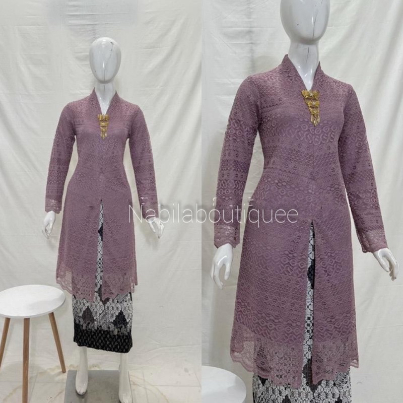 kebaya Modern. brukat busui. kebaya pesta. kebaya tunik busui. brukat modern resleting depan
