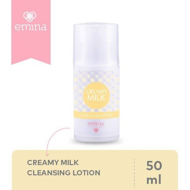 EMINA Creamy Milk Indonesia / Pembersih Wajah 50ml / Grape Seed Extract Vitamin B / Cleansing Lotion / Cleanser Facial Wash / Sabun Pencuci Cuci Muka / Lembut Ringan / pH Balance Untuk Semua Jenis Kulit / Skincare Face Care / Treatment Perawatan Series