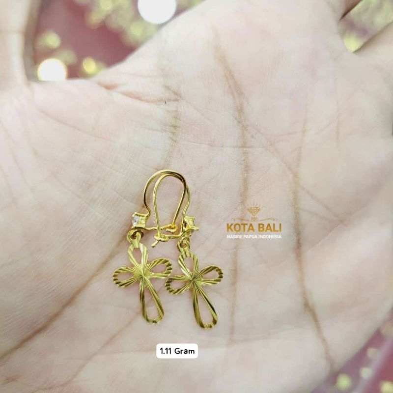 Anting motif Salip 875% | emas nabire