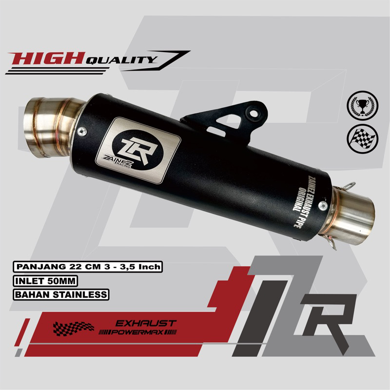 Zainez Racing Silencer/Silincer Knalpot Racing Kompetisi Panjang 25CM Coating Hitam