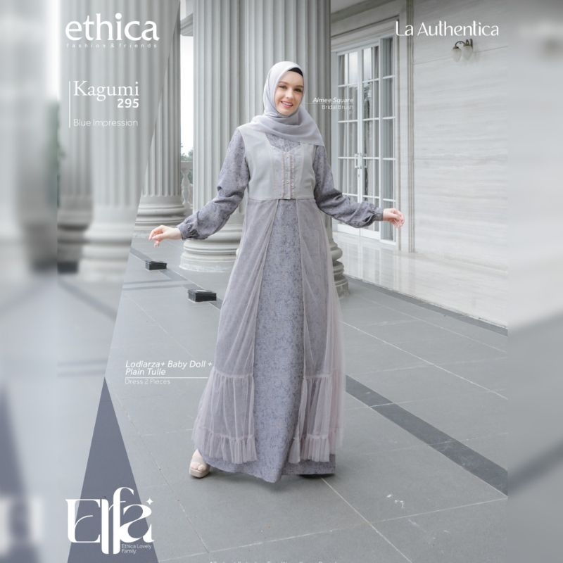 Gamis ethica kagumi 295 blue impession dan kahfi 283 blue impession