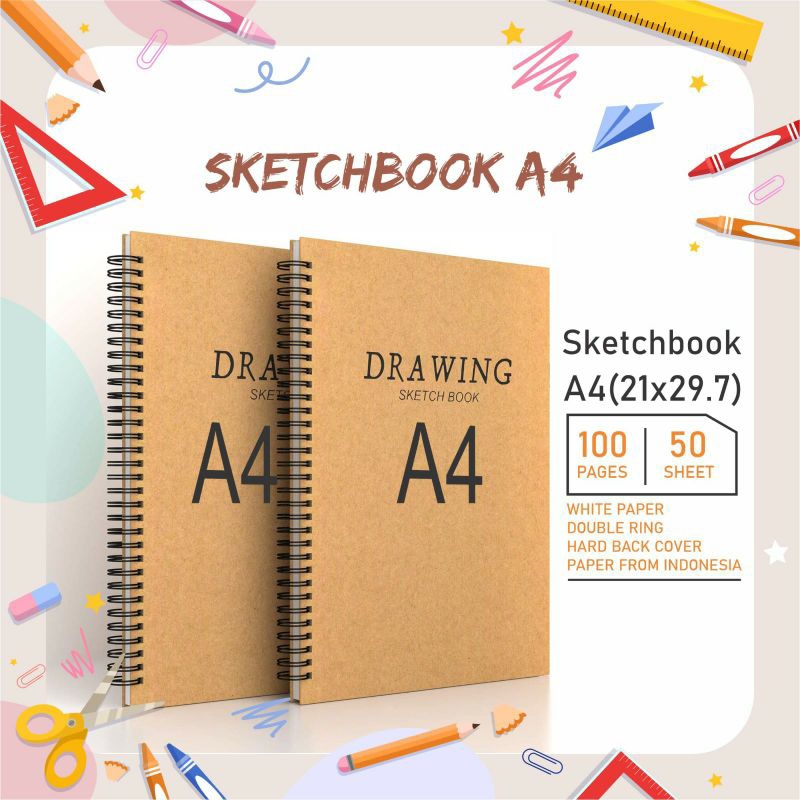 

Buku Sketsa Sketchbook Wired A4 Craft Cover Jilid Spiral Buku Sketsa JunDW