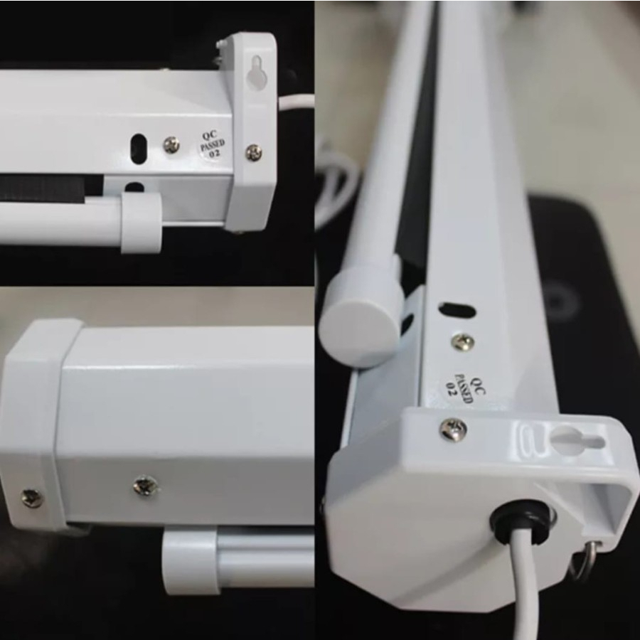 Layar proyektor motorized 120" 4:3 otomatis remot