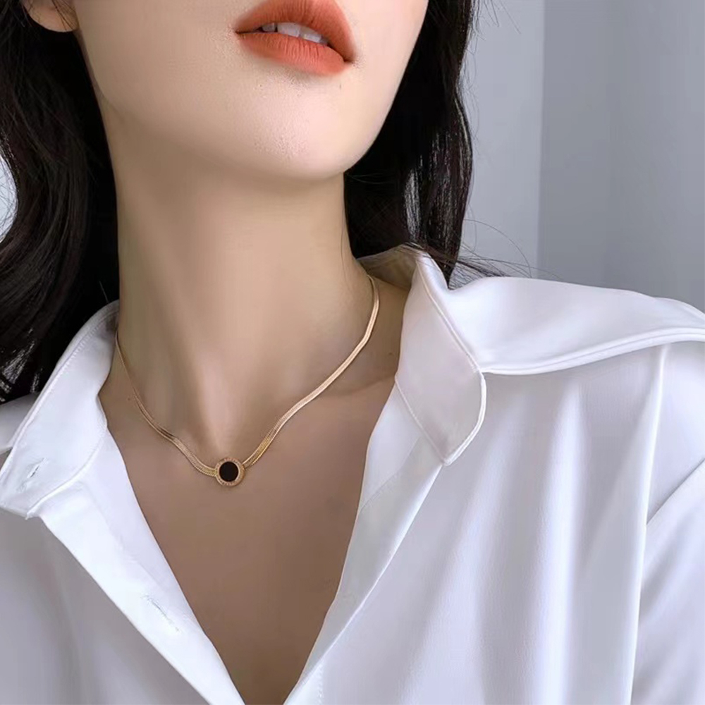 ✨COD Kalung Titanium Anti Karat Fashion Korea Kalung Rantai Stainless Steel Aksoseris Wanita Murah D825