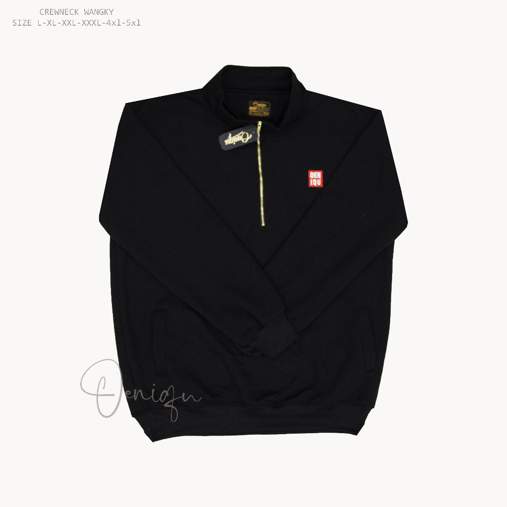 CREWNECK WANGKI PRIA WARNA - HITAM