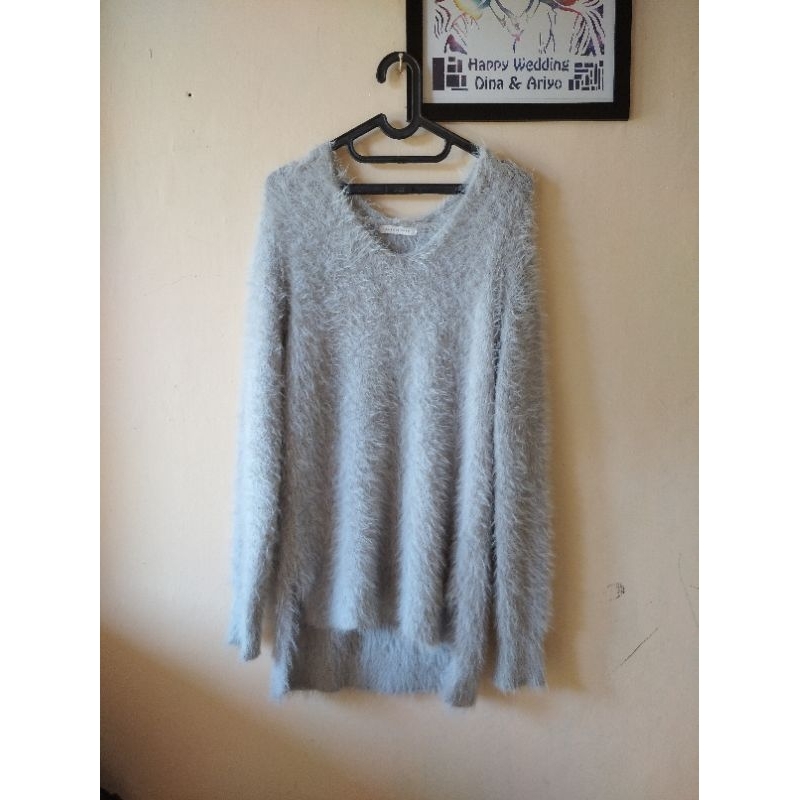 Baju rajut fuzzy bulu import