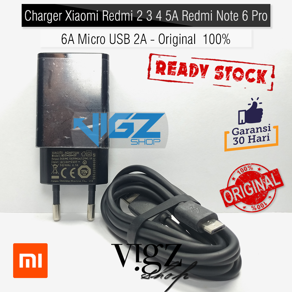 Charger Xiaomi Redmi Note 6 Pro Redmi 6A Redmi Note 2 3 4 Redmi Micro USB 2A Original 100%