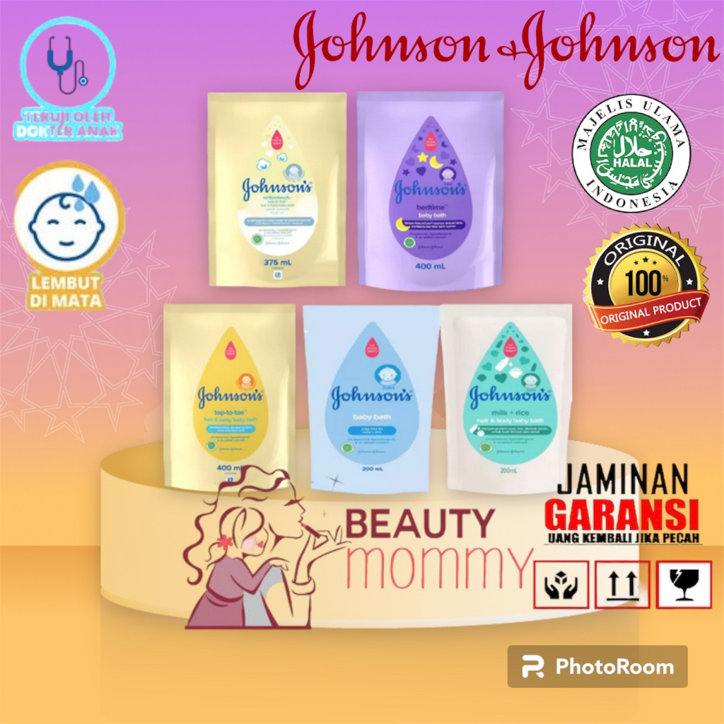 Johnson's sabun sampoo bayi sampo REFILL Top to toe wash, milk rice, bedtime, kids, cotton touch baby bath johnsons jhonson