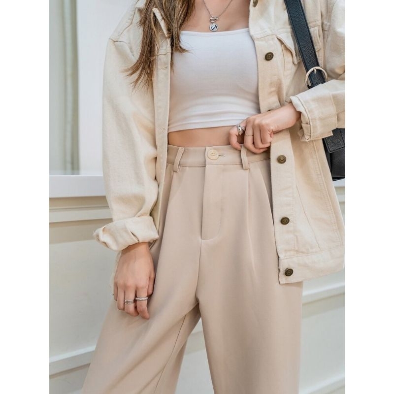 CELANA KULOT WANITA  HIGHWAIST LOSSE PANTS TROUSER //CELANA ANTI KUSUT WANITA