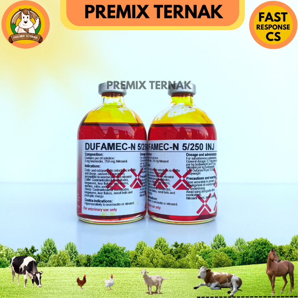 DUFAMEC N 100 ml - Obat Cacing Hati Sapi Paling Ampuh - Obat Cacing Ampuh Super Sapi Kerbau Kambing Domba