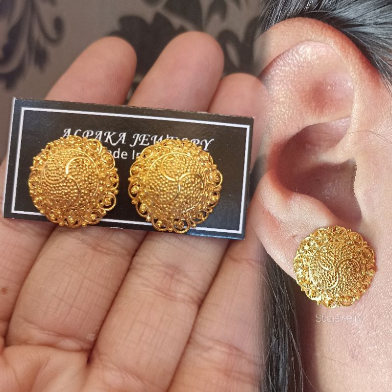 sumpel / giwang alpaka bali lapis emas