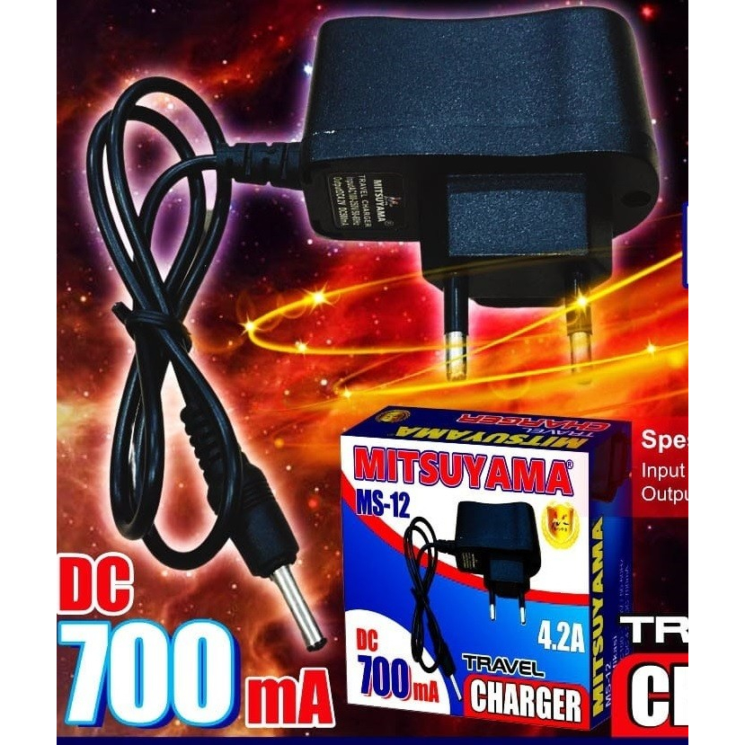 Barangunik2021 -Adaptor Charger Senter Kepala Travel Adapter DC 700mA Mitsuyama MS-12