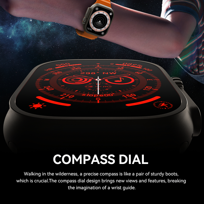 HW9 Ultra Max AMOLED Smart Watch Men Compass Heart Rate Monitor 2.2 Inch 420*486 Dock Cover Off Screen NFC Sports Smartwatch