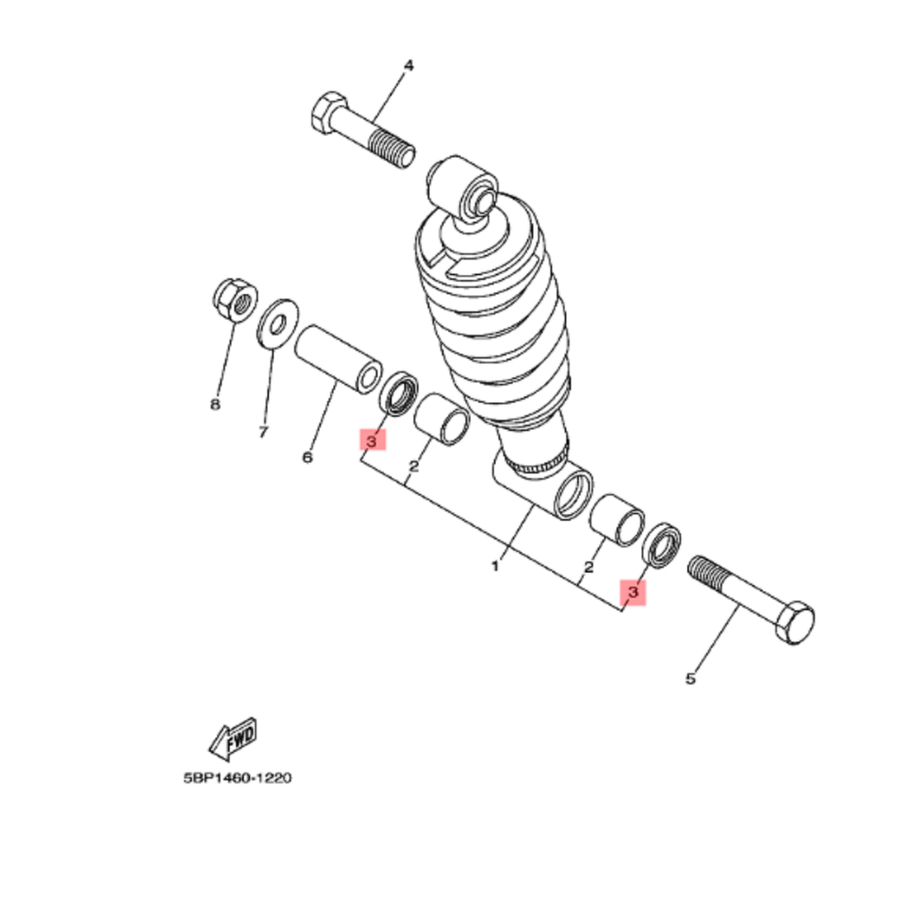 SIL SEAL CON ROD SEGITIGA AYUNAN SHOCK SHOK SOK BELAKANG BAWAH SCORPIO ORIGINAL YGP 93109-18824